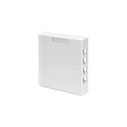 4-Port QuickPort Surface Mount Box for Shielded Connectors, Includes Snap-Lock Cover And Cable Knockouts On Housing Base, White