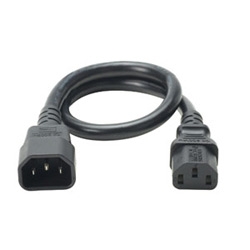 Power cord, 4.00 ft. length (1220.0mm), black, IEC C14 to IEC C13.