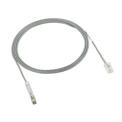 Patch Cord Assembly, 1 Pair, Pan-Punch, Category 3, 110 Connectors, International Grey Jacket, 5 Meters
