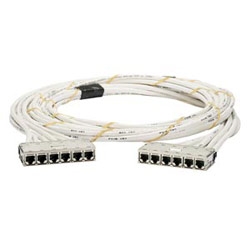 QN Cable Assembly, Category 6A, White Cable/Black Jacks, LSZH, S/FTP, Cassette-Cassette, 20m