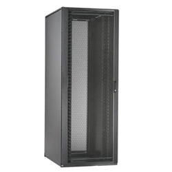 Net Access N-Type Cabinets - W (31.5") x D (48.0"), 45 RU, 1 Side Panel, Black, Vertical Blanking Panels, Cage Nut Rails, Solid Rear Split Doors, VED Top-Cap