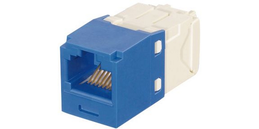 Jack Module, Cat 6, Unshielded, T568A/T568B, RJ45, Blue