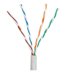 Copper Cable, Category 5e, 4-Pair, 24 AWG, UTP, CM, International Gray, 1000ft/305m, RoHS Compliant
