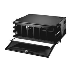 FIBER DRAWER FACEPLATES-ORMMACII CABINET MAX-72 PRTS ACCEPTS12-6 PRT PNL BLACK
