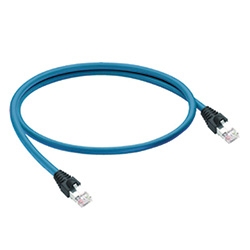 Industrial Ethernet Cord Set, RJ45 to RJ45, 24 AWG, TPE, Teal Jacket, 12.0M