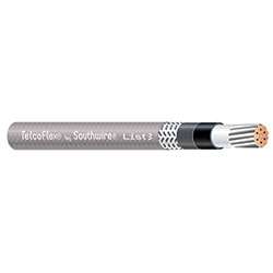 TelcoFlex III Central Office Power Cable, 2 AWG, Single Conductor, Class B Strand with Braid, LSZH, 600 Volts, Gray