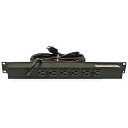14 position (6 front/8 back) Power Strip for 19" mounting, 15 amp, 5-15P plug