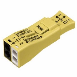 2-pole Pushwire connector for luminaire disconnect