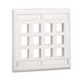 NK 12-Port, single gang, flush mount vertical Faceplate With labels, Electric Ivory