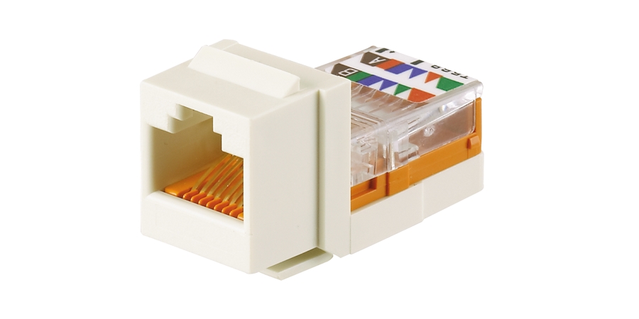 Jack Module, Cat 5E, IDC, 1 Port, Yellow