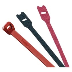Hook And Loop Tie, Plenum Strip, 12.0"L (305mm), .75"W (19.1mm), Maroon, Pack of 10