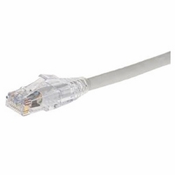 Unshielded Twisted Pair Patch Cord, Stranded, Non-Plenum, RJ45 Connector, Cat 6, 4-Pair, 300 Volt, 20’ Length, Copper Alloy Conductor, Polycarbonate Jacket, Gray