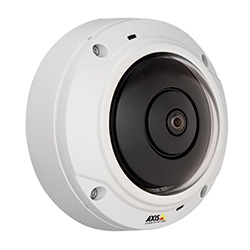 M3027-PVE Network Camera -a mini dome in vandal-resistant casing for outodoor or indoor install with digital PTZ views, upt to 5 MP resolution @ 12 fps