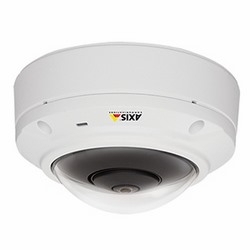 M3027-PVE Network Camera -a mini dome in vandal-resistant casing for outodoor or indoor install with digital PTZ views, upt to 5 MP resolution @ 12 fps