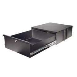 Lockable Storage Drawer; 19"W x 3.5"H x 20.5"D; Black; Non-Vented