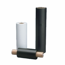 Black, hybrid thermal transfer ribbon. For use with self-laminating, component, heat shrink and non-laminated labels.
