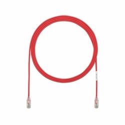 CAT 6, Small Diameter 28 AWG UTP Patch Cords, 19 FT, Red