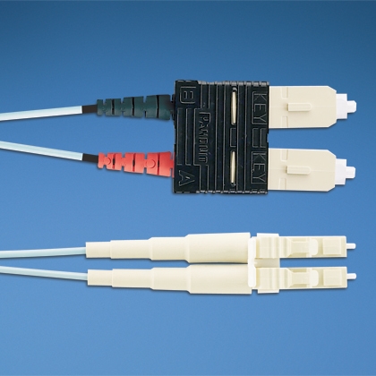 8 MT Opti-Core Fiber Patchcord, OM4 2-Fibers, LC-SC Duplex, 1.6MM