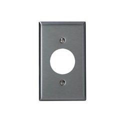 Stainless Steel Leviton 84004-40 1-Gang Single 1.406-Inch Hole Device Receptacle Wallplate Standard Size Device Mount