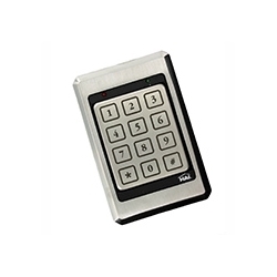 Access Control Keypad, Vr Stainless Steel, Weatherproof, Connects Via Serial