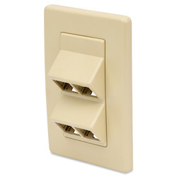 Panels - MDVO Entry Faceplate, 4 Port, Single Gang, Angled Almond