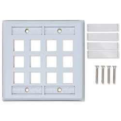 KeyConnect Faceplates 6-Port, Double Gang, Flush