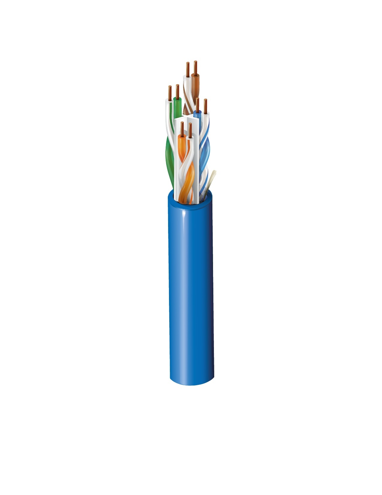 23-4P UTP-CMR SOL BC CAT6 PO/PVC WHITE 1000FT RIB NONBONDED-PAIR