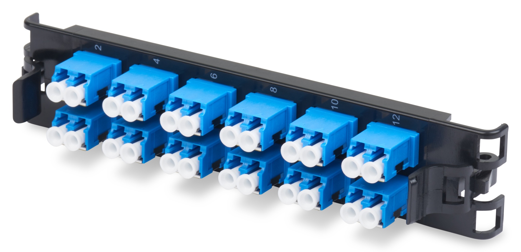 FX ECX Frame, Zirconia Ceramic; Plastic, LC Duplex, OS2, 24 Fiber, Blue ...